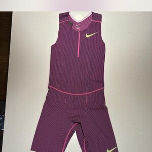 Nike Pink and Black Sleeveless Jumpsuit